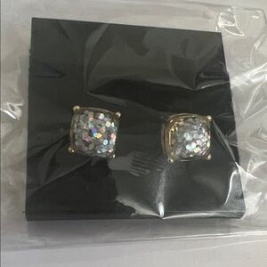 Sparkling Gold and Silver Stud Earrings
